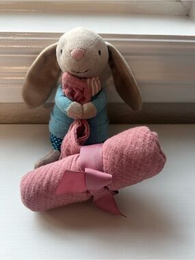 NWT Retired Jellycat - Little Rambler Bunny Soother (Model RAMS4BU)